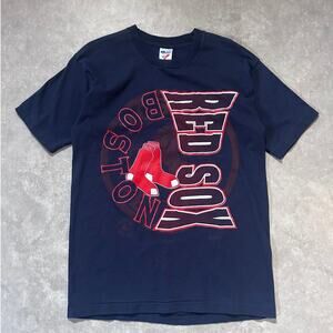 90s Vintage Boston Red Sox Navy T Shirt Size L